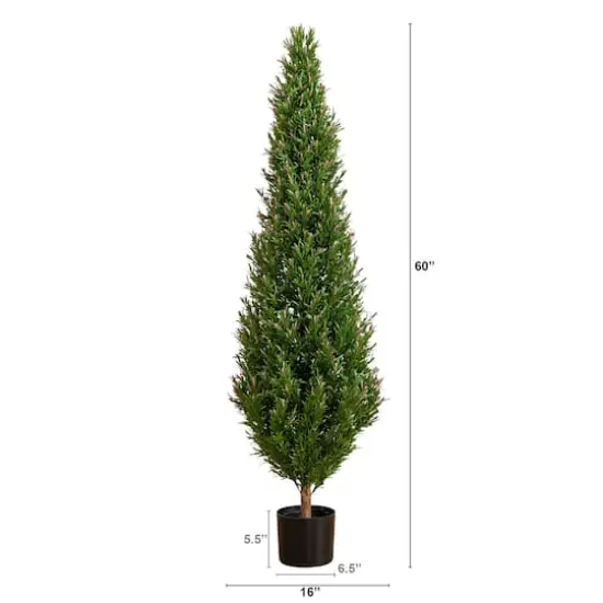 5ft. Potted UV Resistant Rosemary Cone Topiary Tree {5}