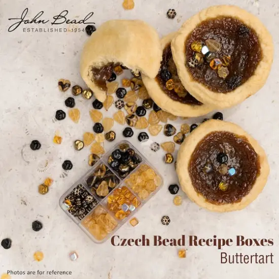 John Bead Czech Glass Recipe Box Beading Kit Butter Tart {4}