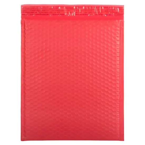 JAM Paper 12" x 15.5" Bubble Padded Mailers with Self Adhesive Closure, 12ct. Red Matte {1}