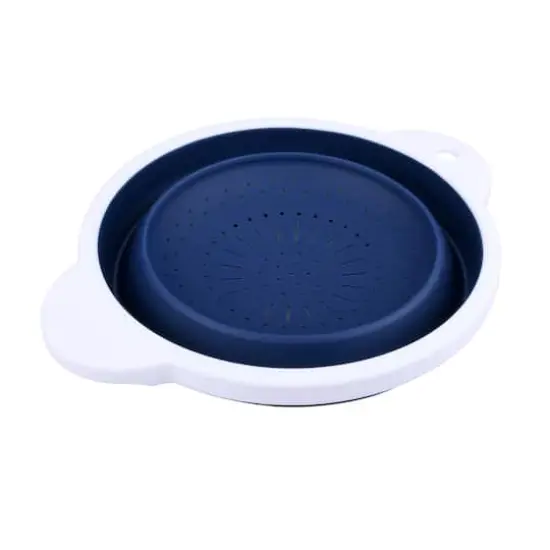 11" Blue & White Silicone Colander by Makery&trade; {5}