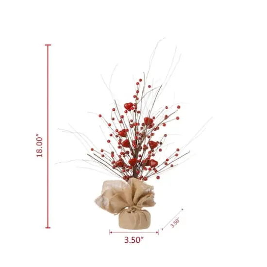 Glitzhome&reg; 18" Lighted Valentine's Berry Heart Table Tree {5}