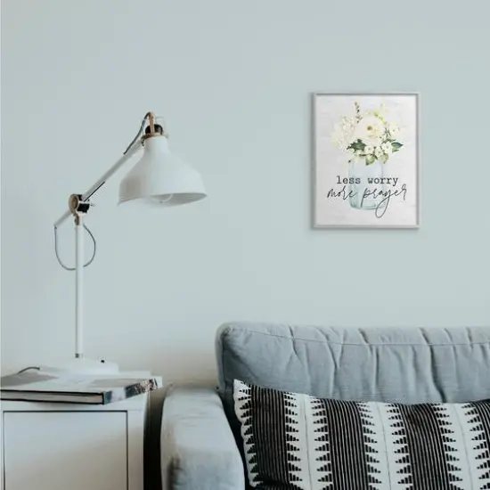 Stupell Industries Less Worry More Prayer Cottage Floral Bouquet Wall Art {3}