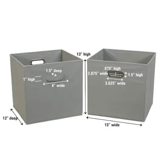 2 Pack Household Essentials 13" Fabric Storage Bins Gray {5}