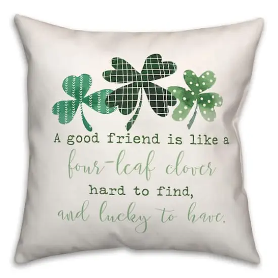 Pattern Clovers Good Friends Pillow 18" x 18" Throw Pillow {1}