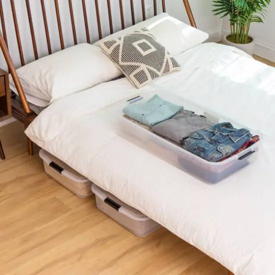 IRIS&reg; 50qt. Clear Underbed Storage Boxes with Latching Lids, 3ct. {7}