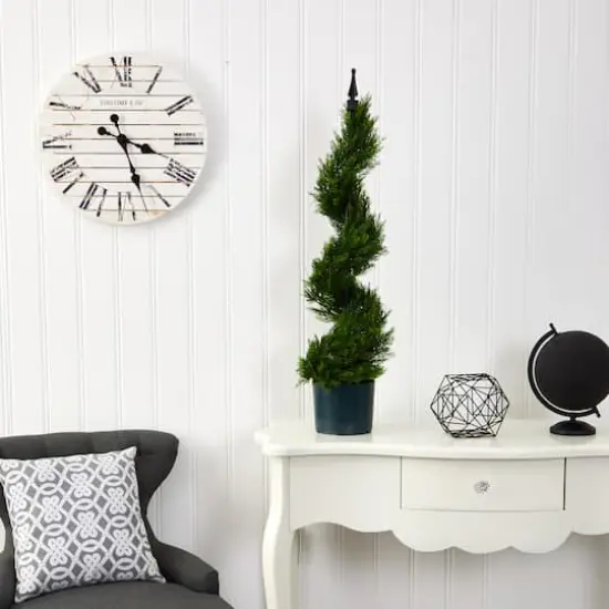 3ft. Potted Cypress Spiral Topiary Artificial Tree {4}