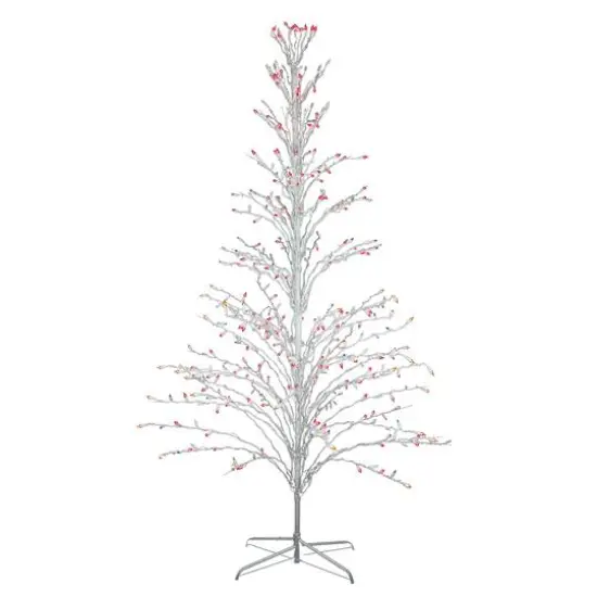 6ft. Pre-Lit White Cascade Twig Artificial Christmas Tree, Multicolor Lights {1}