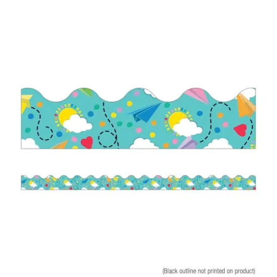 Carson Dellosa&reg; Paper Airplanes Scalloped Border, 234ft. {3}