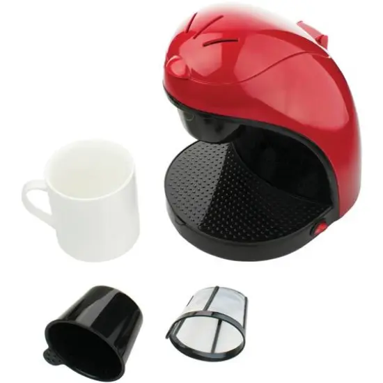 Brentwood Red Single-Serve Coffee Maker with Porcelain Mug {7}