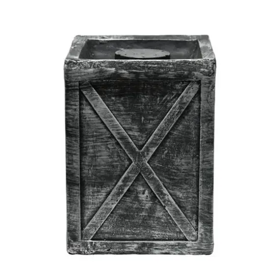 7ft. Pre-Lit Potted Lamp Post with Warm White LED Lights {8}