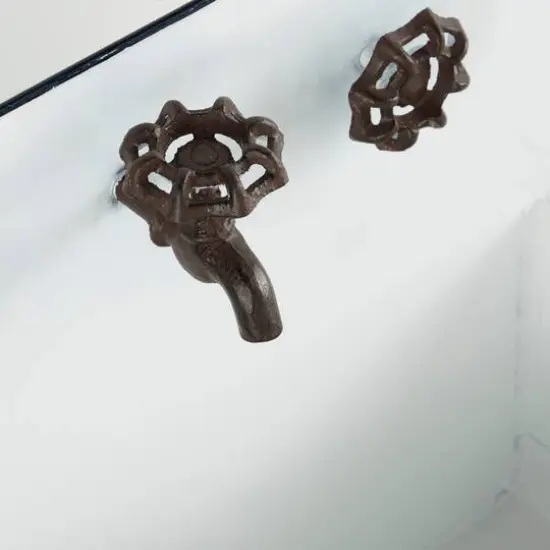 White Metal Wash Basin Planter Set {9}