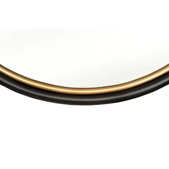 Hello Honey&reg; Black & Gold Framed Round Accent Mirror {3}