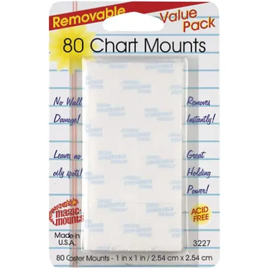 Magic Mounts&reg; 1" Removable Chart Tabs, 3 Packs of 80 {3}