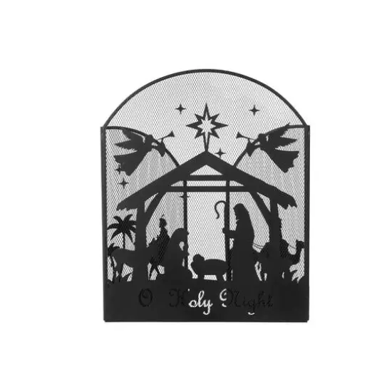 Glitzhome&reg; 48" Christmas Metal Mesh Silhouette Nativity Scene Screen {8}