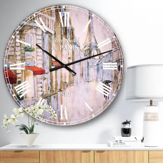 Designart 'Love In Paris Iii French Country Wall Clock {3}