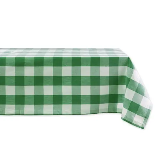 DII® 120" Buffalo Check Tablecloth Shamrock Green and White {1}