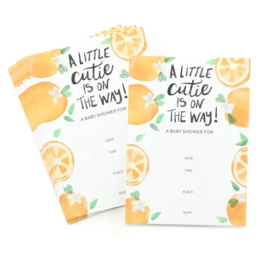 Hortense B. Hewitt Co. 5" x 7" Little Cutie Baby Shower Flat Invitations with Envelopes, 25ct. {1}