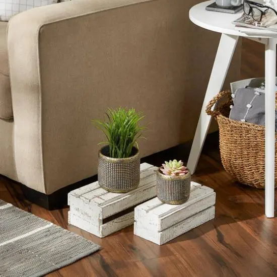 Modern Metallic Cement Flower Pot Set {5}