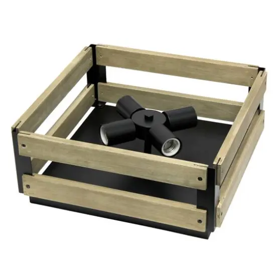 Lalia Home 14" Barnlit 4-Light Decorative Squared Metal Flush Mount {8}