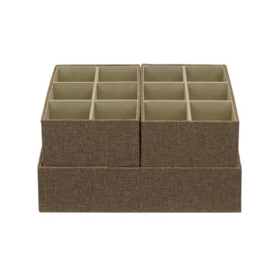 Household Essentials 3 Piece Drawer Organizers Starter Set Brown {8}