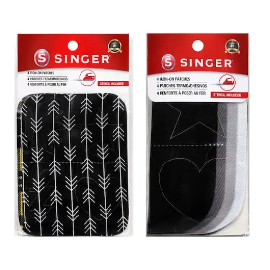SINGER&reg; Decorative Print & Solid DIY Iron-On Fabric Patch Kit with 2 Bonus Stencils {3}