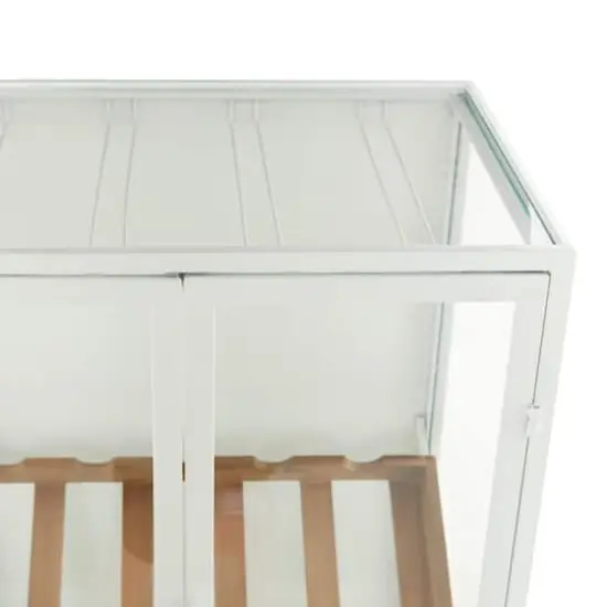 White Metal Farmhouse Standing Wine Rack 41" x 21" x 14" {5}