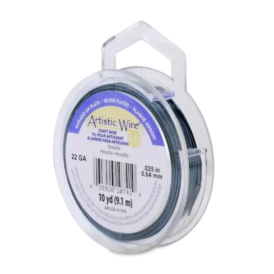 Artistic Wire&reg; 22 Gauge Silver Plated Tarnish Resistant Colored Copper Craft Wire, 10yd. Hematite {1}
