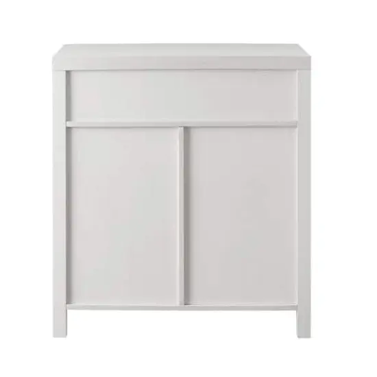 Walker Edison Brushed White Farmhouse Barn Door Accent Cabinet {3}