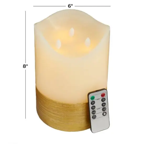 Cream & Gold Traditional Flameless Candle {7}