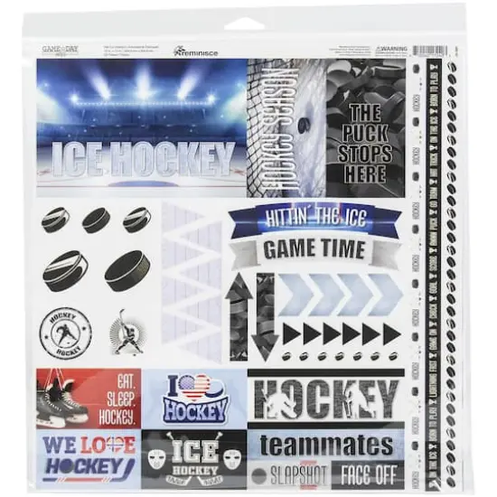 Reminisce Collection Kit 12"X12"-Game Day Hockey {3}