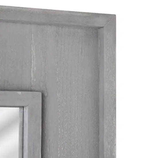 American Art Decor Sea Spray Grey Wash Framed Mirror - 24"x 24" {6}