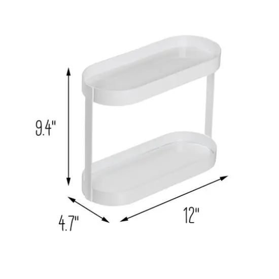 Honey Can Do White 2-Tier Metal Bathroom Counter Organizer Shelf {8}