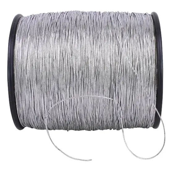 JAM Paper 1/16" Home D&eacute;cor Trimmings Metallic Stretch Cord Silver {1}