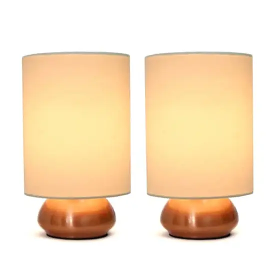 Simple Designs&trade; 2-Pack Mini Touch Lamps with Shades Rose Gold Base and Cream Shades {3}