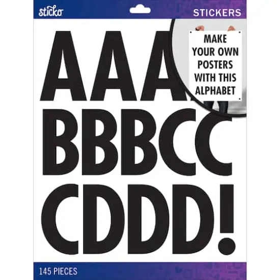 Sticko&reg; Black Futura Regular XL Alphabet Stickers {1}
