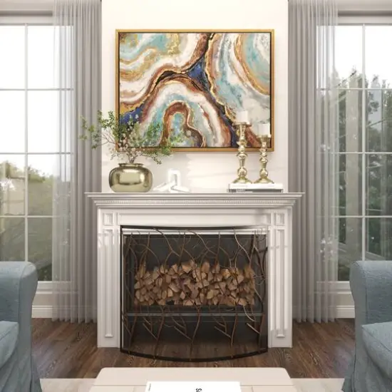 8" Gold Aluminum Brushed Vase with Hammered Top {16}