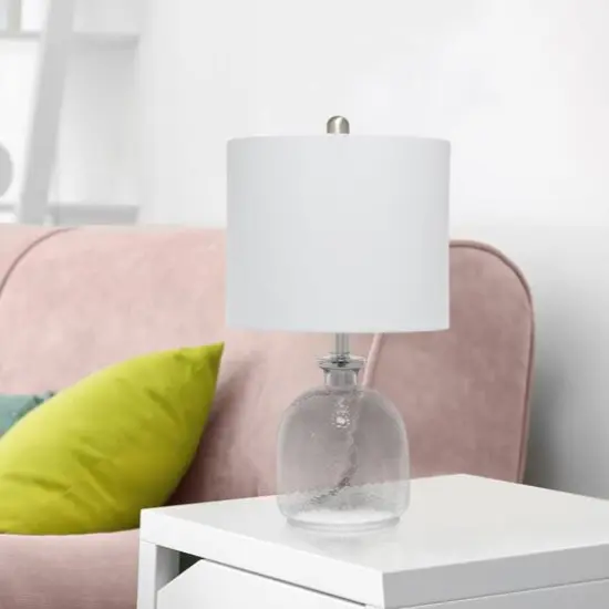 Lalia Home 20" Smokey Gray Hammered Glass Jar Table Lamp Smokey Gray and Gray Shade {5}