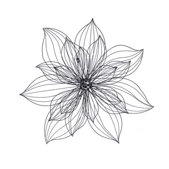 Black Metal Modern Floral Wall Decor {5}