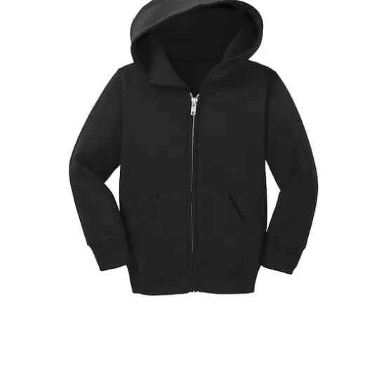 Port & Company® Core Fleece Full-Zip Hooded Toddler Sweatshirt Jet Black {4}