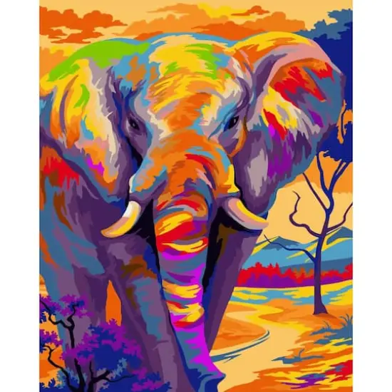 Crafting Spark Colorful Elephant Painting by Numbers Kit {1}