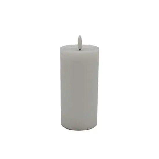 3" x 6" Flickering LED Wax Pillar Candle by Ashland&reg; White {1}