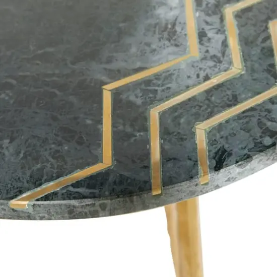 20" Gold Contemporary Stoneware Accent Table {4}