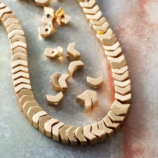 Hematite V-Shaped Semi-Precious Beads by Bead Landing&trade;, 3mm Hamilton {3}