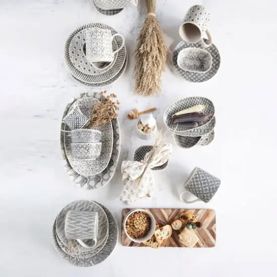 Hello Honey&reg; Charcoal & Cream Floral Print Cotton Napkins, 4ct. {4}