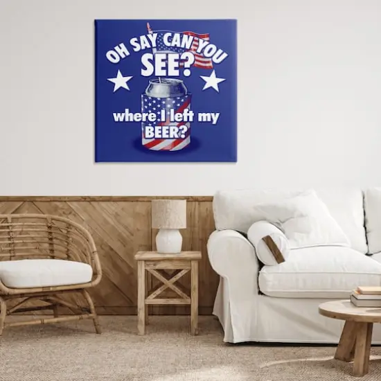 Stupell Industries Funny Patriotic Beer Canvas Wall Art {3}