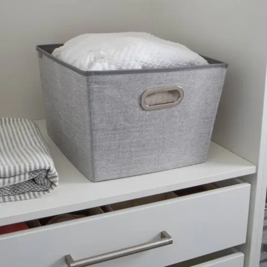 Simplify Large Heather Gray Grommet Storage Bin {5}