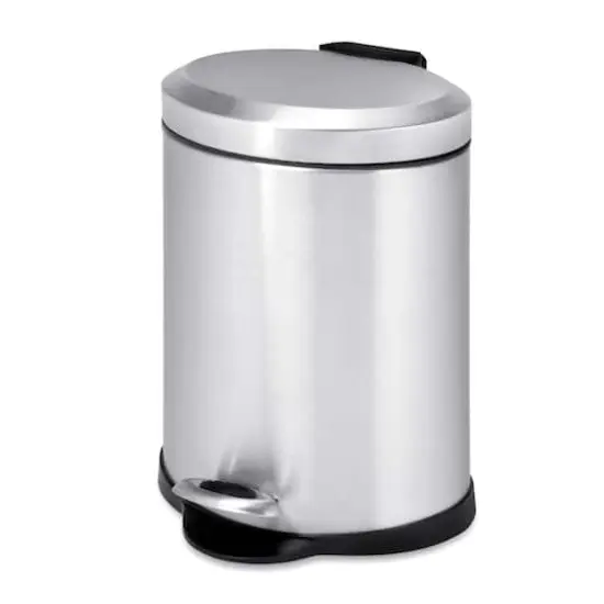 Honey Can Do 5L Oval Stainless Steel Step Trash Can {3}