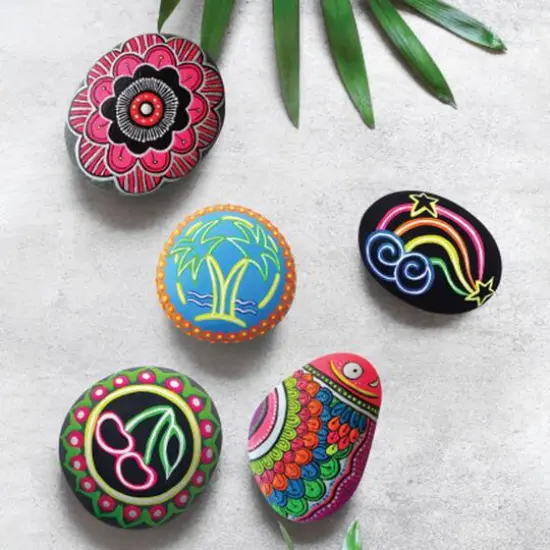 Hinkler DIY Rock Painting the Complete Neon Rock Art Kit {8}