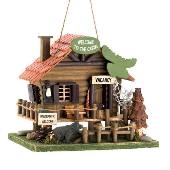 10.25" Rustic Woodland Cabin Birdhouse {1}