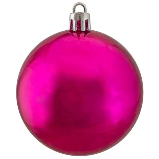 60ct Shiny Pink Magenta Shatterproof Ball Ornaments {5}